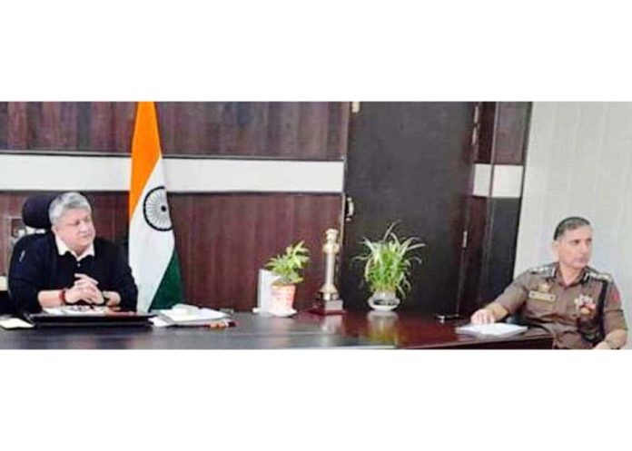 DC Reasi Vishesh Mahajan chairing a meeting.