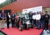 Dr. Sandhir Sharma, VC of Chitkara University posing along with others during an event on Friday.