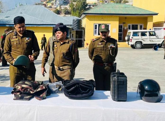 SSP Doda, Sandeep Mehta inspecting law and order equipments at DPL Doda on Tuesday. SSP Doda, Sandeep Mehta inspecting law and order equipments at DPL Doda on Tuesday.