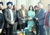 Members of Book Sellers Association during meeting with Deputy CM in Jammu on Thursday.
