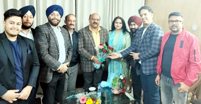 Members of Book Sellers Association during meeting with Deputy CM in Jammu on Thursday.