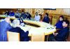 Div Com Kashmir chairing a meeting on Friday.