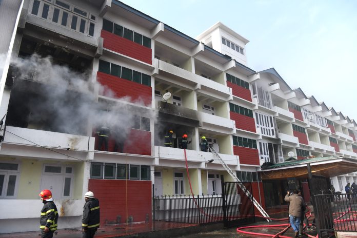 Fire In MLA hostel Building In Jammu And Kashmir's Srinagar Fire In MLA hostel Building In Jammu And Kashmir's Srinagar