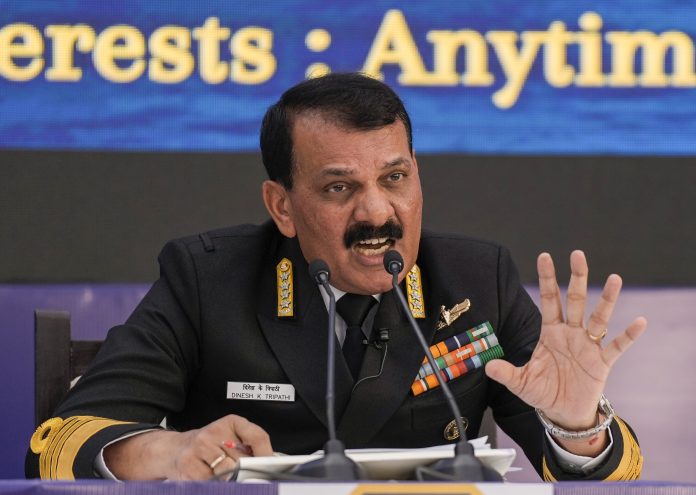 CNS Admiral Dinesh K Tripathi addresses media