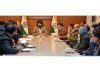 DDC Doda Harvinder Singh chairing a meeting on Tuesday. -Excelsior/Tilak Raj