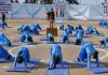 Students of Heritage School Primary Wing perform during 20th Annual Sports Day of the School in Jammu on Saturday.