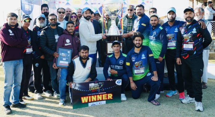 Winning team posing with the trophy during award ceremony in Jammu on Friday. Winning team posing with the trophy during award ceremony in Jammu on Friday.