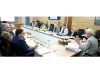 LG Manoj Sinha chairing a meeting on Monday.