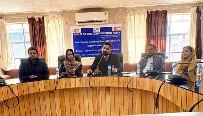 Quratul Ain Batool, State Tax Officer speaking during a function organised in Poonch on Tuesday. Quratul Ain Batool, State Tax Officer speaking during a function organised in Poonch on Tuesday.