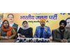 Senior BJP leader Dr Abhijeet Jasrotia addressing a press conference in Jammu on Friday.
