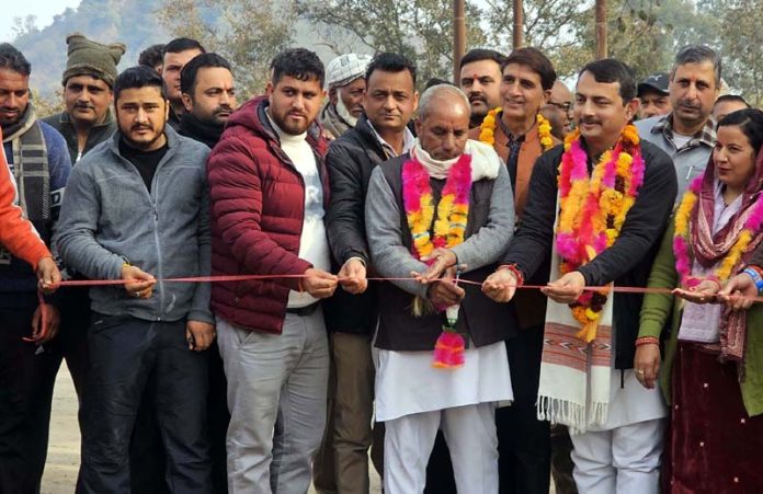 R S Pathania inaugurating a road project in Udhampur East Assembly constituency. R S Pathania inaugurating a road project in Udhampur East Assembly constituency.