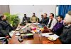 Minister Satish Sharma chairing a meeting on Wednesday.