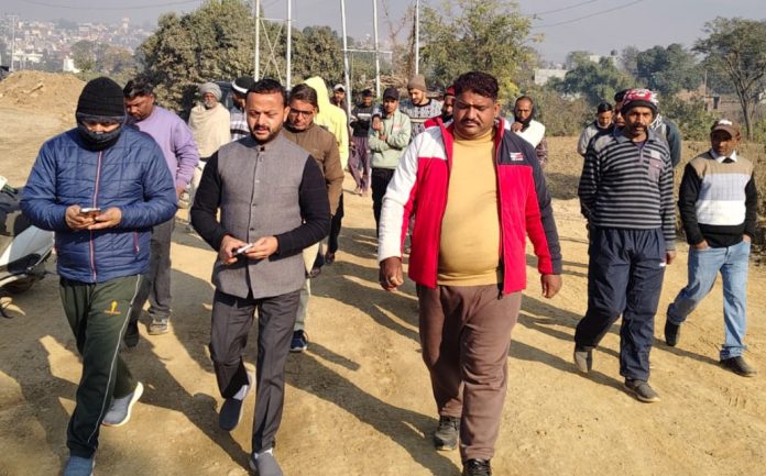 Senior Cong leader Sumit Magotra during visit to Sial Salan area of Udhampur. Senior Cong leader Sumit Magotra during visit to Sial Salan area of Udhampur.