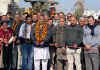 MLA Vijaypur, Chander Parkash Ganga kick starting macadamization of road in Vijaypur on Tuesday.