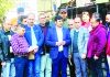 MLA Randhawa and Commissioner JMC during visit to Gandhi Nagar.
