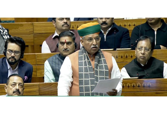 Union Law Minister Arjun Ram Meghwal speaking in the Lok Sabha on Tuesday. (UNI) Union Law Minister Arjun Ram Meghwal speaking in the Lok Sabha on Tuesday. (UNI)