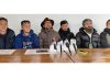Leaders addressing a press conference in Leh on Saturday.