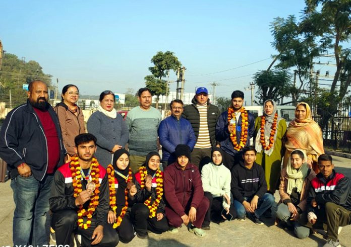 Medal winner Judokas posing along with officials of DYSS at Nagrota.