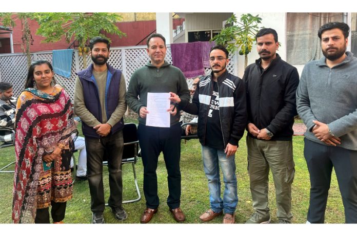 JU students and scholars submitting memorandum to Sunil Sharma. JU students and scholars submitting memorandum to Sunil Sharma.