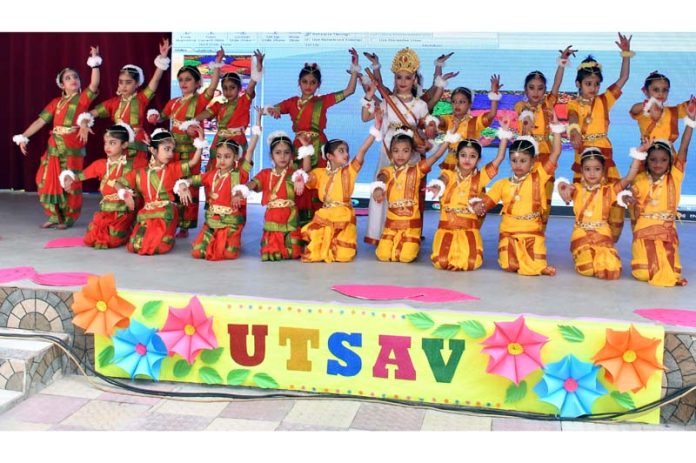 Students of APS Miran Sahib performing cultural item during Annual Day event.
