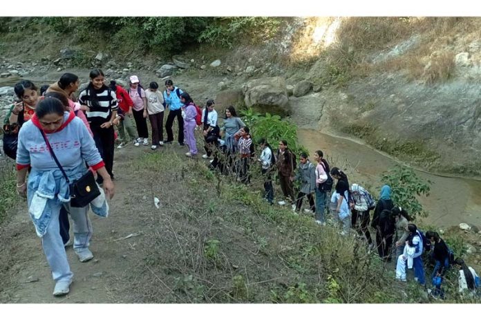 Students participating in trekking expedition on Saturday. Students participating in trekking expedition on Saturday.
