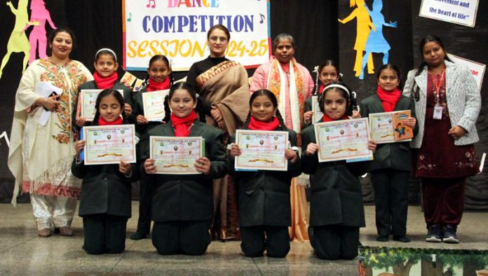 Students of Presentation Convent School displaying their certificates while posing with dignitaries during the event on Wednesday. Students of Presentation Convent School displaying their certificates while posing with dignitaries during the event on Wednesday.