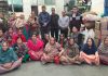BJP leaders along with others during a membership drive camp in Jammu on Wednesday.