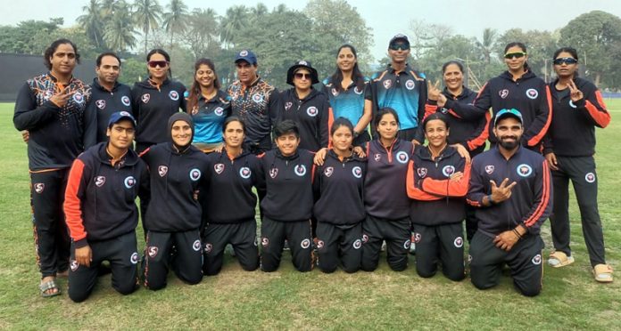 J&K Senior Women’s Cricket team posing for group photograph.