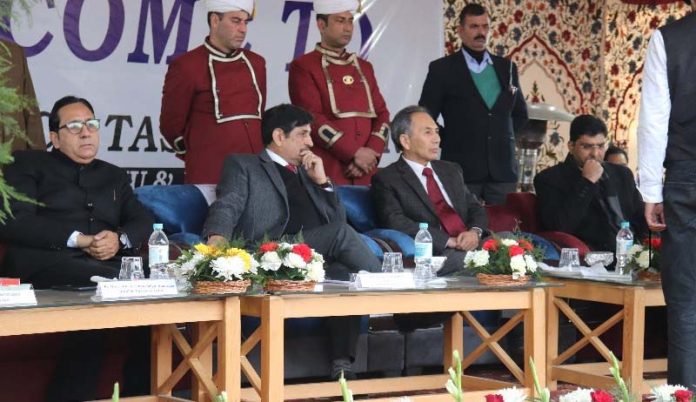 Chief Justice at a function organised to lay foundation stone for new court complex at Anantnag.