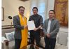 CEC Leh submitting memorandum to Kiren Rijiju.