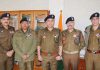DGP Nalin Prabhat with newly promoted SP and other police officers in Jammu on Thursday.