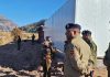 ADGP Jammu Zone, Anand Jain, reviewing security arrangements at a police post in Bani-Machedi area of Kathua on Thursday.