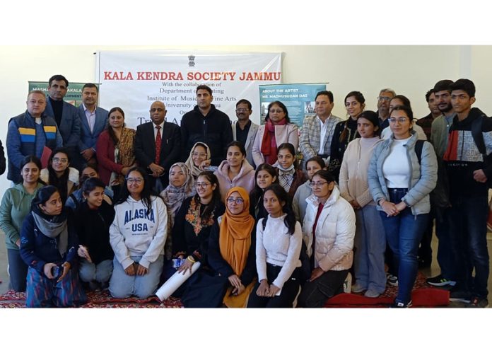 Principal Secretary Culture and Secretary RDD during Tribal Art Workshop at Kala Kendra Jammu.