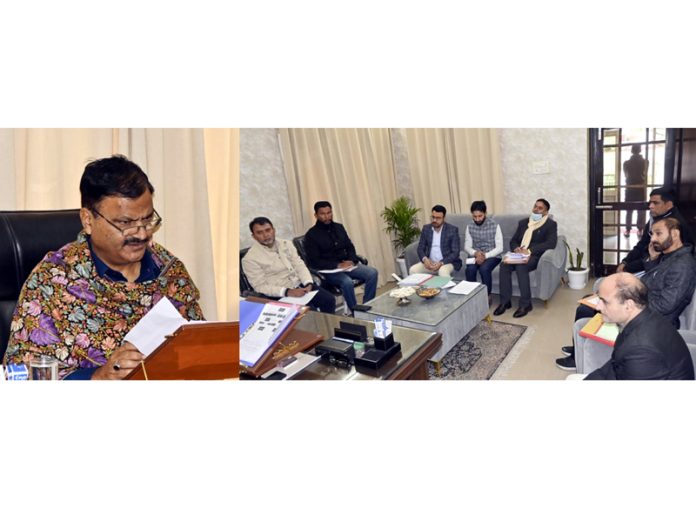 Minister Javed Ahmad Rana chairing a meeting on Sunday. Minister Javed Ahmad Rana chairing a meeting on Sunday.