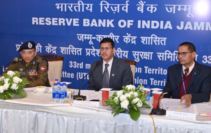 Principal Secretary Home, Regional Director RBI and ADGP Jammu in the UTLSC meet.