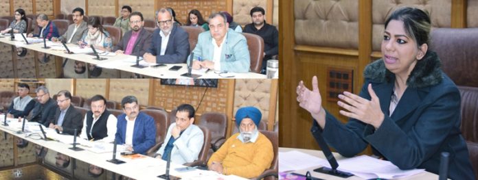 Comm Secy Yasha Mudgal chairing a meeting on Thursday.