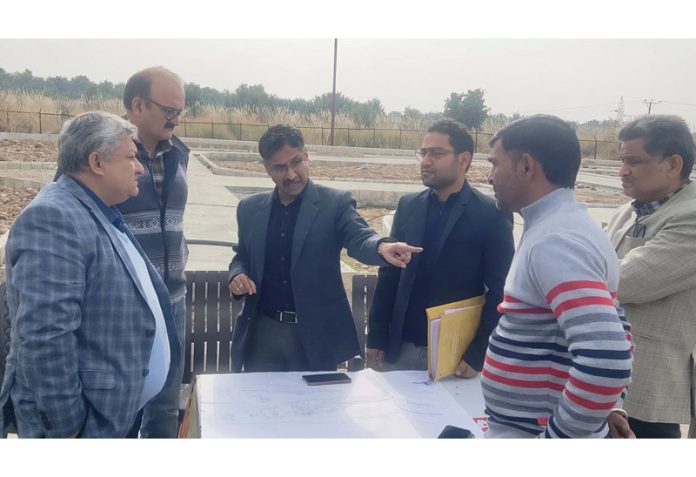 Transport Commissioner J&K Vishesh Mahajan along with other officers during visit to IDTR on Wednesday.