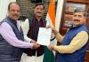 MP Jugal Kishore Sharma along with former MLA, Akhnoor, Rajiv Sharma during a meeting with MoS Defence , Sanjay Seth in New Delhi on Tuesday.
