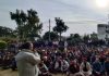 Members of Shri Mata Vaishno Devi Sangharsh Samiti and stakeholders assemble at Katra in protest against proposed ropeway project.