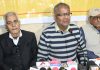 P K leaders at a press conference in Jammu on Thursday. —Excelsior/Rakesh