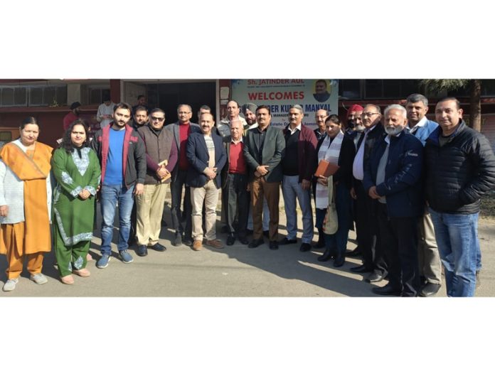 SSIA Digiana members during meeting with GM District Industries Centre, Jammu, Varinder Manyal on Wednesday.