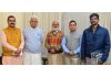 Dignitaries from Sanskrit Bharati Jammu and Kashmir during meeting with LG Manoj Sinha in Jammu on Saturday.