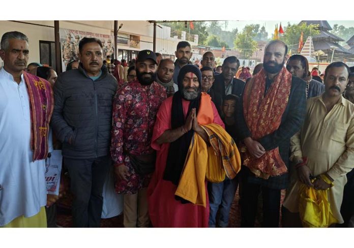 Saint Balak Yogeshwar Dass and Dr Sushil Sharma at the medical camp at Pouni, Reasi on Sunday. Saint Balak Yogeshwar Dass and Dr Sushil Sharma at the medical camp at Pouni, Reasi on Sunday.