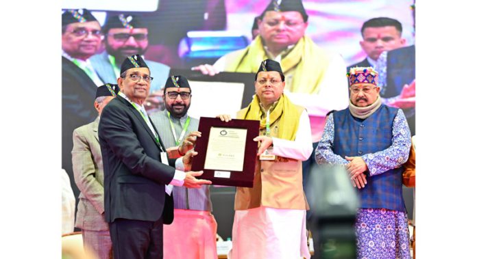 U'khand CM Pushkar Singh Dhami addressing during a function on Thursday.