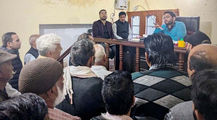 DC Sachin Kumar Vaishya reviewing functioning of Nagrota Tehsil Office on Wednesday.