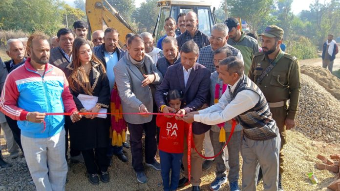 MLA Kathua, Dr Bharat Bhushan kick starting development works in his constituency on Saturday.