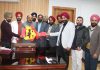 Members of a delegation during meeting with Dy CM Surinder Choudhary in Jammu on Tuesday.