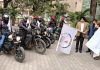 Vikramjit Singh flagging off a bike rally in Jammu on Monday.
