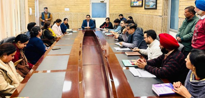 Director Tourism Jammu, Vikas Gupta chairing a meeting of officers of the Department. Director Tourism Jammu, Vikas Gupta chairing a meeting of officers of the Department.