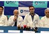 Dr Jagdish Sethi, Director, Kidney Transplant, Max Super Specialty Hospital, Mohali and others during a press conference.